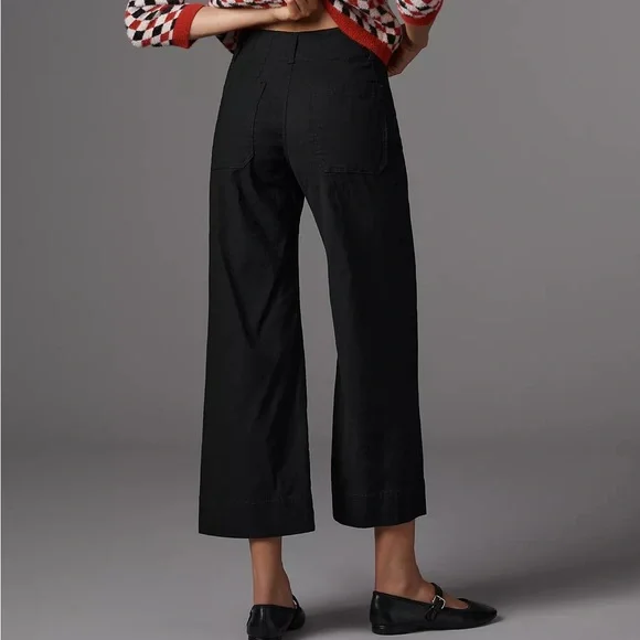 Maeve Black The Colette Cropped Wide Leg Pants 31 Anthropologie Spring Modern 12 - Picture 6 of 11
